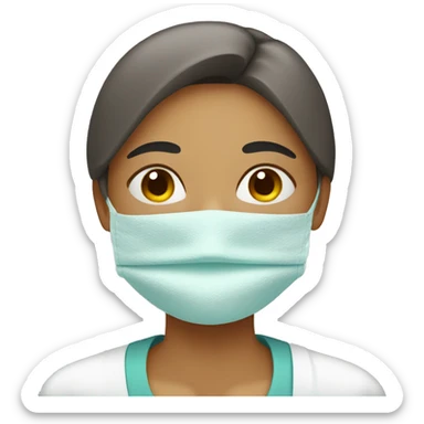 Sick woman with a tissue sticker