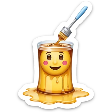 mop emoji cleaning a shiny syrup spill sticker