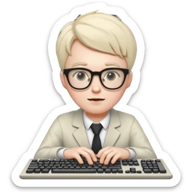 crie um nerd programando sticker