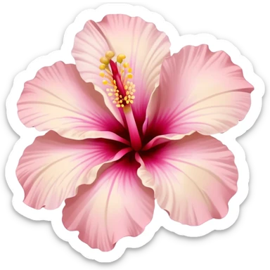 un jolie hibiscus au couleur rose et beige pastel sticker