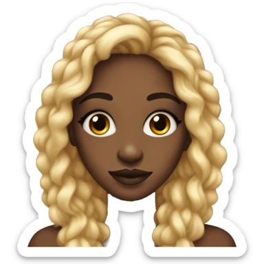 Black girl medium with long locks, full face makeup, girly with percing in nose  sticker