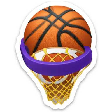 Pelota de baloncesto con una corona de rey encima sticker