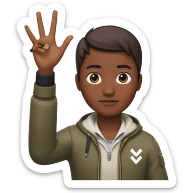 Que este 🙋🏾emoji envés que saludé haga con mano la forma de el emote de fornite toma la L sticker