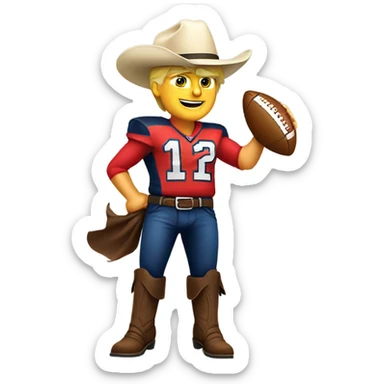Trump as a cowboys quarterback  sticker