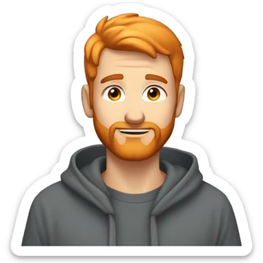 Handsome man with orange beard orange short hairs and 3 days beard wearing a hoodie as he is praying sticker