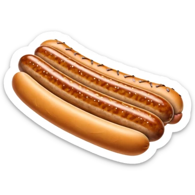 plain bratwurst sausage, golden brown sticker
