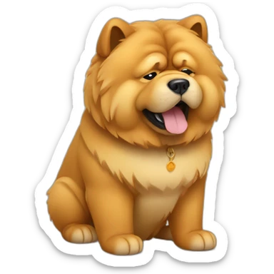 chow chow with paw thumb down sticker
