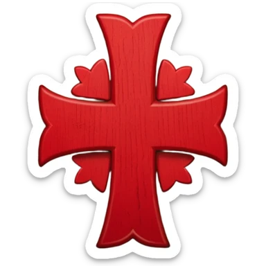 A simple scarlet-red cross sticker