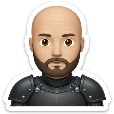 bald bearded  armed guards black armour sticker