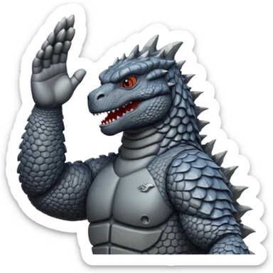 godzilla saluting sticker