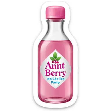 realistic Johnson and Johnson style bottle pink cap pink logo clear bottle with aint no party like a berry party written on the logo with diddy oil and a berry on top bottle sticker
