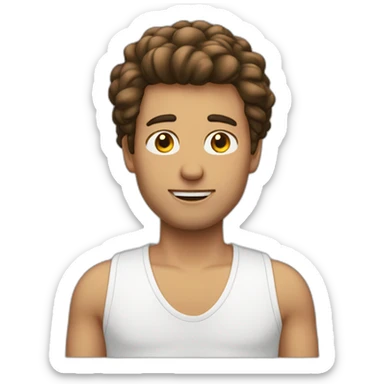 homme blanc avec cheveux brun long et bandeau sticker