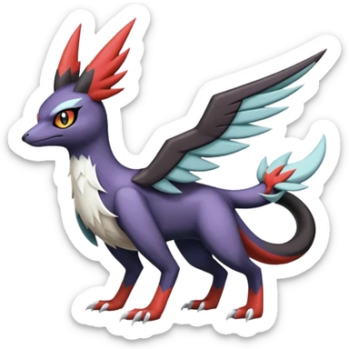  Nargacuga-Latias-Umbreon-Noibat-Noivern-Silvally-Pokémon-Fakémon-fusion (full body) sticker