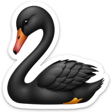 emoji blach swan copier sticker