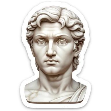 Cinematic Realistic Michelangelo's David Sculpture Emoji, depicted as a masterful Renaissance statue with idealized proportions and a serene noble expression, rendered with lifelike marble textures and soft classical lighting that captures its timeless beauty. sticker