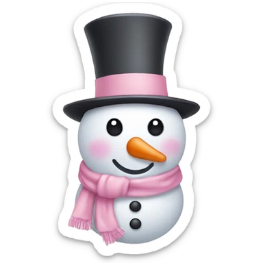 cute light pink snowman sticker