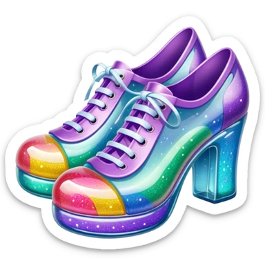 90’s glitter jelly shoes sticker