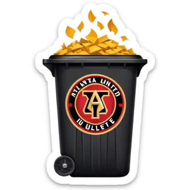 Atlanta United logo in a trashcan sticker