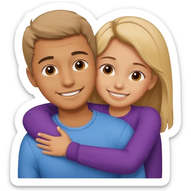 Texte ´Gros câlin’, en dessous un homme serre sa sœur dans ses bras sticker