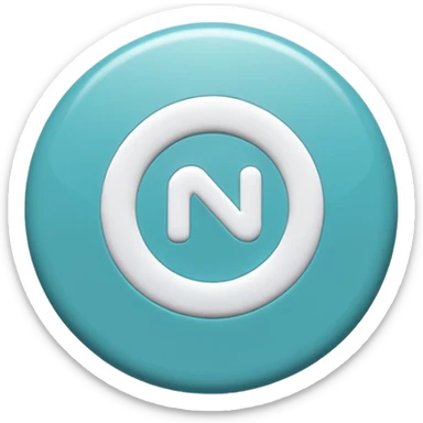 Crea Un logo animado de un círculo color Turquesa y letras blancas con las siglas NHD sticker