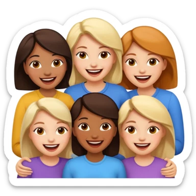 a group of friends who are female sticker