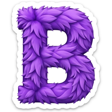 The fluffy letter S is purple in color sticker