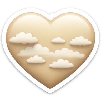 beige heart with clouds sticker