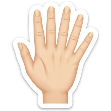 side view hands emoji, index middle ring fingers bent, simple flat vector sticker