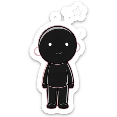 Person fading away into sparkles and stars, magical disappearance effect sticker