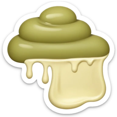 Pale olive cream small swatch smear  sticker