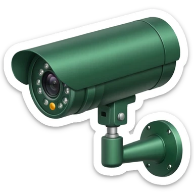 Green corporate CCTV camera facing left sticker