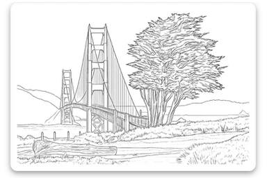 create a line drawing, tracing the images.  sticker