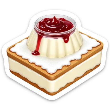 Baltic curd snack with jam sticker