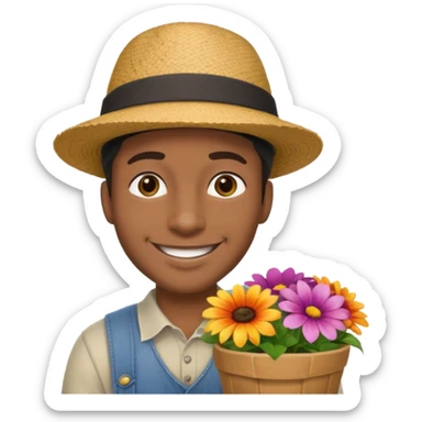 Street Flower Seller black man  sticker