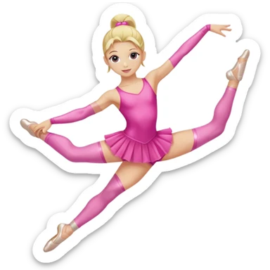 Pink dancer-gymnast with blonde hair (kids) sticker