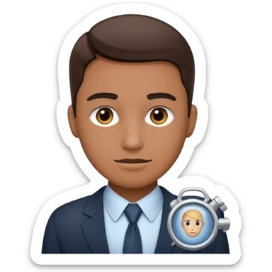 Can you create an image (VERY SIMPLE) of an agent and under it, have the text "Company Update Agent"? This will be overlayed onto my video to show that there is an agent working. Make it very simple and looks like it's great for backgrounds information sticker