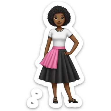 Pink skirt with black poodle sticker