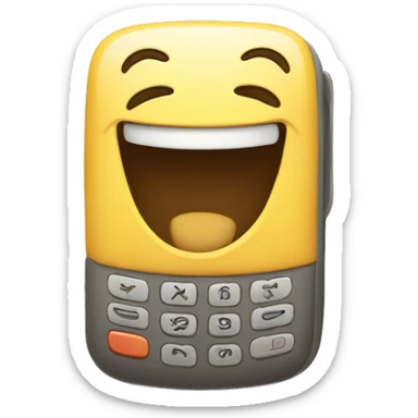 a phone with the emotion of happiness sticker