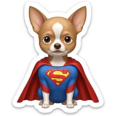 chihuahua with a superman cape  sticker