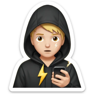 hooded-on-their-phone-making-money lighting bolt sticker
