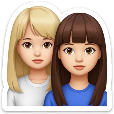 Debby Ryan (straight bangs) and Jenna Ortega sticker
