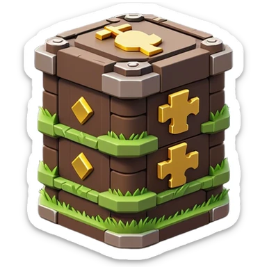 Clash of Clans aesthetic: Cinematic Playful Pixel 3D Coin Stack Emoji, rendered in a 3D vector-style similar to standard emojis with minimal shading and bold, simplified shapes. A compact, distinct form with signature details, softly glowing with a pixelated adventure charm. Simplified yet unmistakably iconic, highly detailed and consistent, glowing with a soft radiance and high shine. Stylized with a touch of classic pixel-art charm and a soft glowing outline, capturing the essence of a beloved gaming relic with a friendly, playful manner! sticker