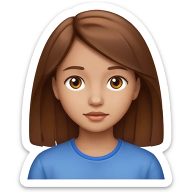 Skincare girl Brown hair sticker