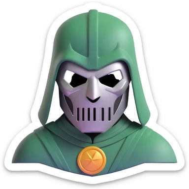 doctor doom metal mask sticker