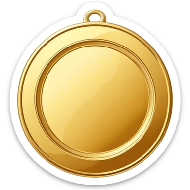 JUST THE CIRCLE  golden medal with a glossy finish, central empty space, details in border, golden  sticker