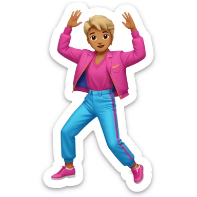 80s style person dancing  sticker