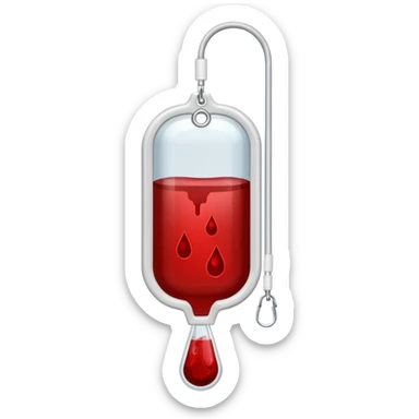 IV bag filled with dark red blood sticker