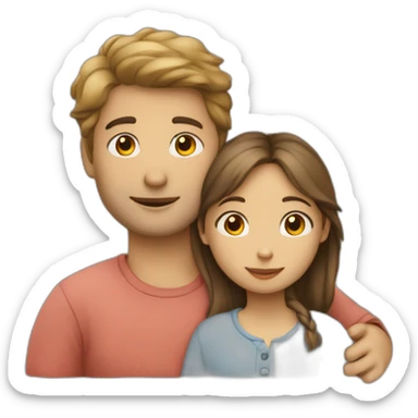 Un garçon et une fille qui se font un calin sticker