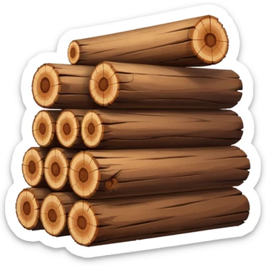 pile of wood logs emoji sticker