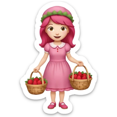 modern day cartoon character strawberry shortcake full body sticker